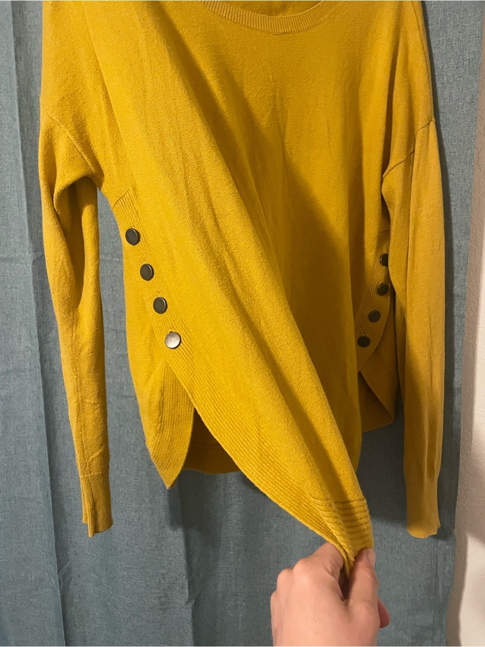 Reitmans Mustard Button-Detail Knit Top